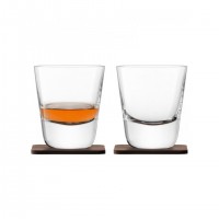 Набор из 2 стаканов Lsa International Arran Whisky с деревянными подставками 250 мл