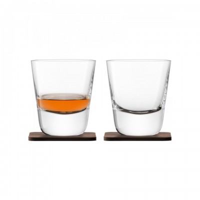 Набор из 2 стаканов Lsa International Arran Whisky с деревянными подставками 250 мл