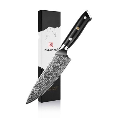 Нож шеф-повара из дамасской стали Keemake 6,5 Inch Chef Knife, черный