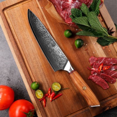 Нож шеф-повара из дамасской стали Keemake 8 Inch Chef Knife Phoenix, бежевый