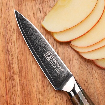 Нож из дамасской стали для овощей Keemake 3,5 Inch Paring Knife, бежевый