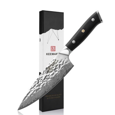 Нож шеф-повара из дамасской стали Keemake 6,5 Inch Chef Knife, черный