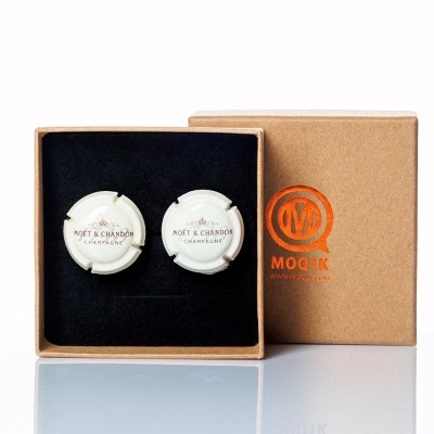Запонки из настоящих плакеток шампанского Innosphere Moet Chandon