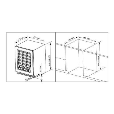 Винный шкаф встраиваемый компрессорный Cavanova CV046DT