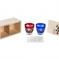 Набор рюмок TAJIMA GLASS звезды 75мл, красный и лазурный, 2 шт Набор рюмок TAJIMA GLASS звезды 75мл, красный и лазурный, 2 шт