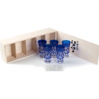 Набор стаканов TAJIMA GLASS Звезды 190 мл, лазурный, 5 шт