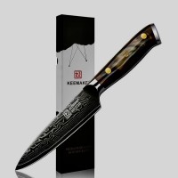 Нож универсальный из дамасской стали Keemake 5 Inch Utility Knife Green Gem, бежевый Нож универсальный из дамасской стали Keemake 5 Inch Utility Knife Green Gem, бежевый