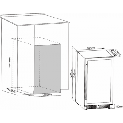 Винный шкаф Cellar Private встраиваемый, однокамерный CP127-1TB