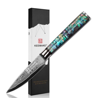 Нож из дамасской стали для овощей Keemake 3,5 Inch Paring Knife, разноцветный