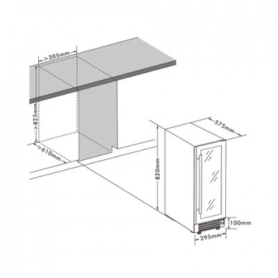 Винный шкаф Cellar Private встраиваемый, однокамерныйCP020-1TWH