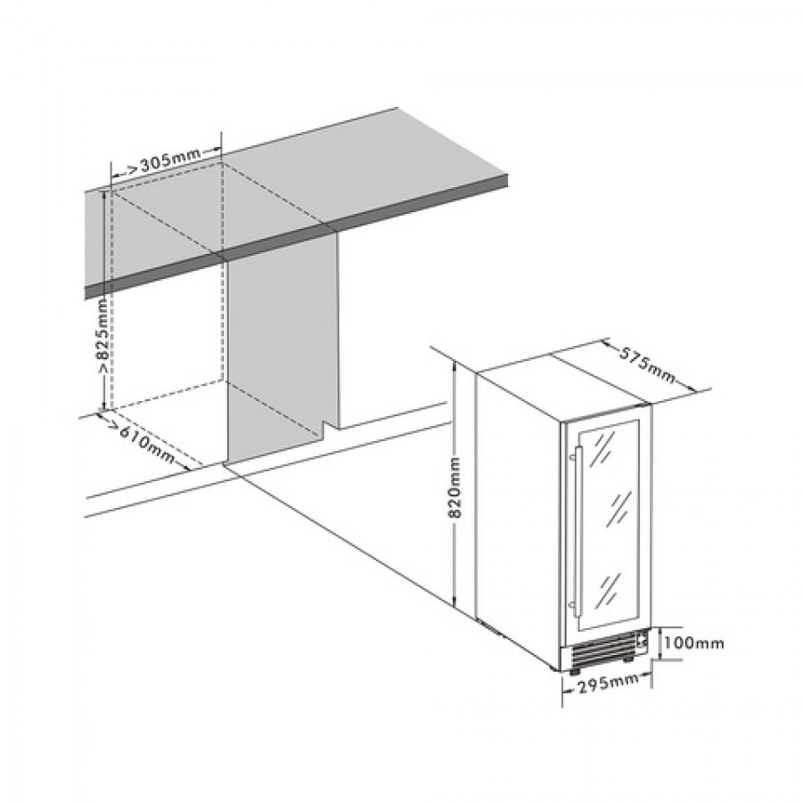 Винный шкаф Cellar Private встраиваемый, однокамерныйCP020-1TWH
