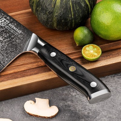 Нож из дамасской стали для мяса Keemake 7 Inch Cleaver Knife, черный