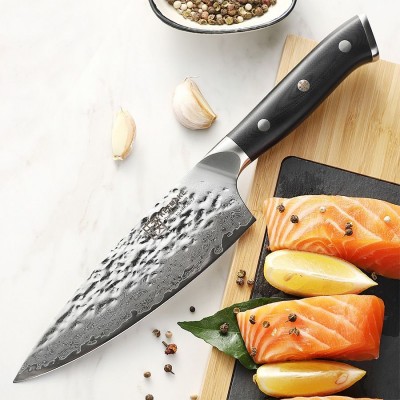 Нож шеф-повара из дамасской стали Keemake 6,5 Inch Chef Knife, черный