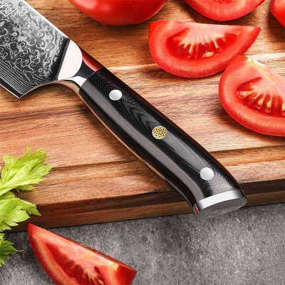 Нож из дамасской стали для овощей Keemake 7 Inch Nakiri Knife, черный