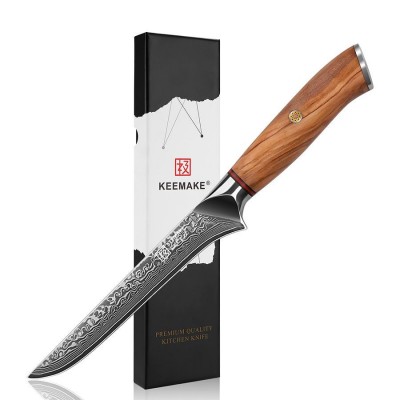 Нож обвалочный из дамасской стали Keemake 6 Inch Boning Knife Phoenix, бежевый