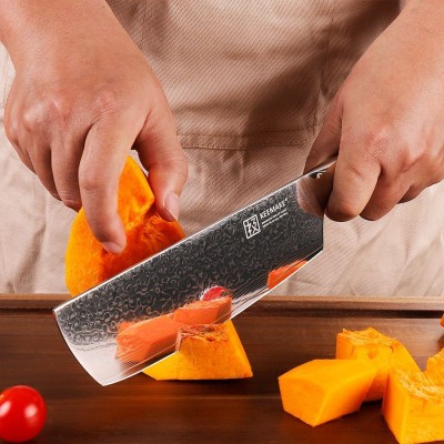 Нож из дамасской стали для овощей Keemake 7 Inch Nakiri Knife, бежевый