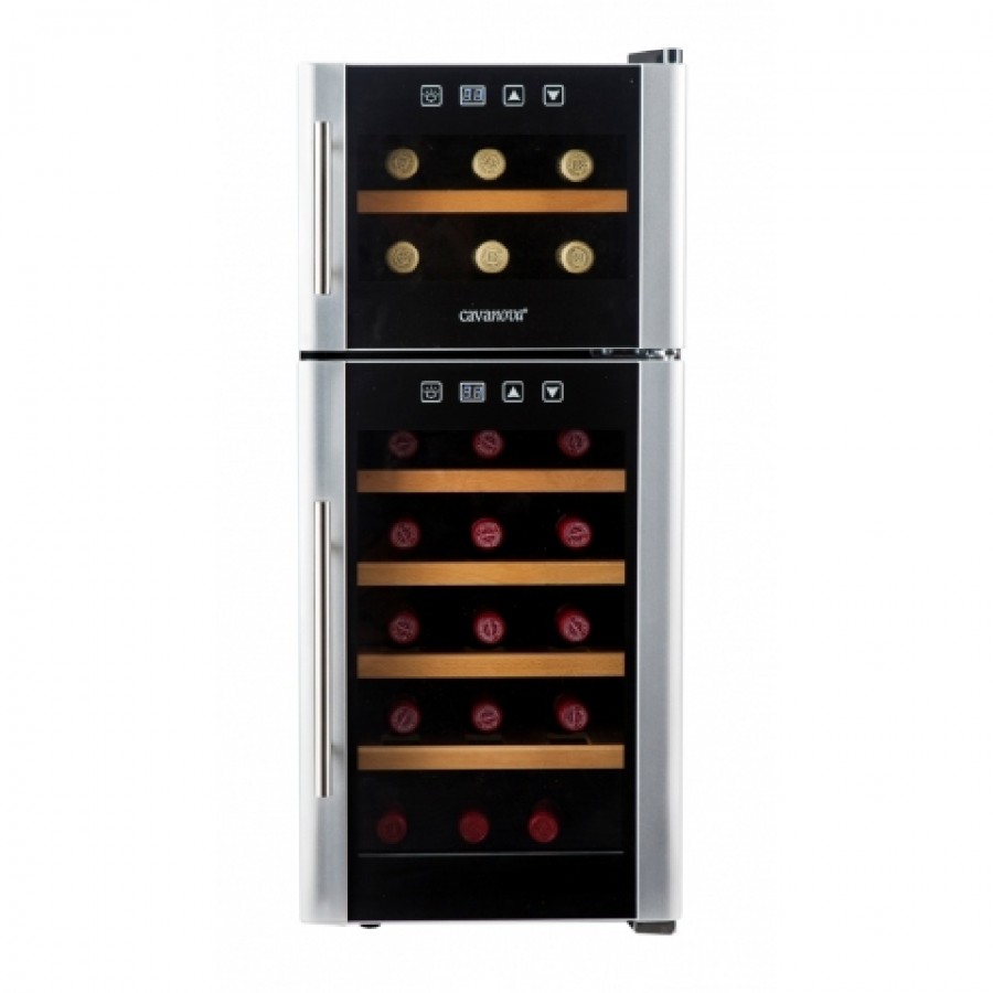Винный шкаф двухзонный Cavanova CV021-2TNS