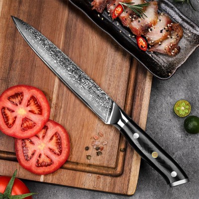 Нож разделочный из дамасской стали Keemake 8 Inch Carving Knife, черный