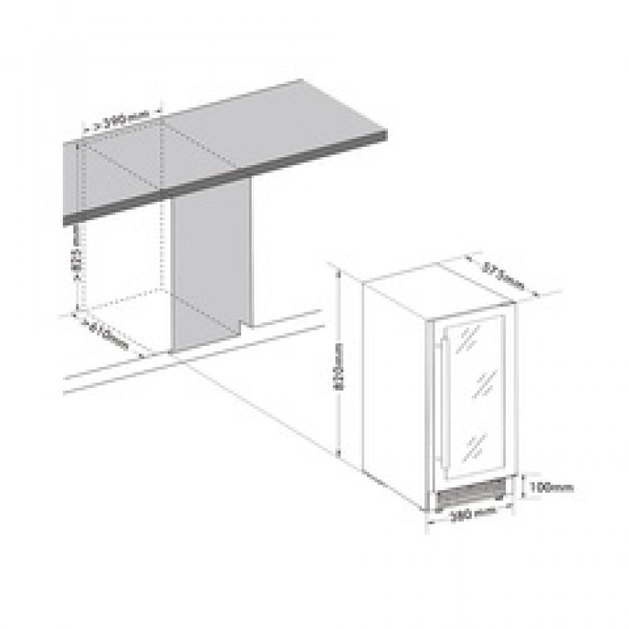 Винный шкаф Cellar Private встраиваемый, однокамерный CP032-1TWH