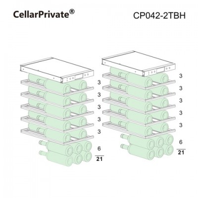 Винный шкаф Cellar Private двухзонный встраиваемый CP042-2TBH