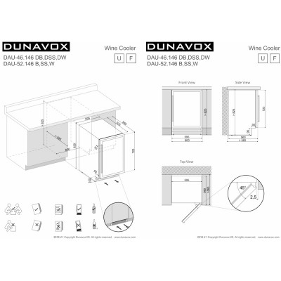 Винный шкаф компрессорный Dunavox DAUF-46.138SS