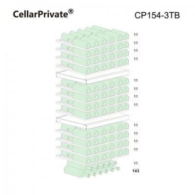 Винный шкаф Cellar Private трёхзонный на 143 бутылки CP154-3TB