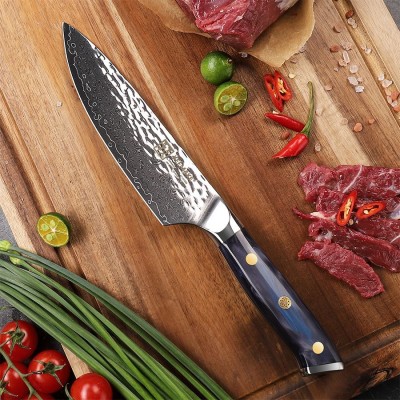 Нож шеф-повара из дамасской стали Keemake 6,5 Inch Chef Knife, синий