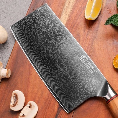 Нож из дамасской стали для мяса Keemake 7 Inch Cleaver Knife Phoenix, бежевый