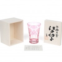 Стакан TAJIMA GLASS Хризантема и веер 240 мл, золотисто-красный