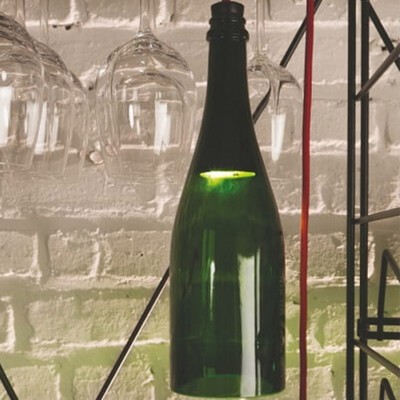 Светильник подвесной из винной бутылки  L'Atelier du Vin Bouteille Torche Vert bouteille