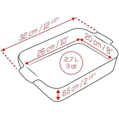 Прямоугольная форма для запекания Peugeot Ceramic, 32x20 см, Франция, серый