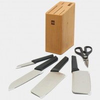 Набор из 4-х ножей, ножниц и деревянной подставки Xiaomi Mi Huohou