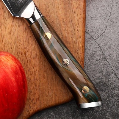 Нож из дамасской стали для овощей Keemake 3,5 Inch Paring Knife, бежевый