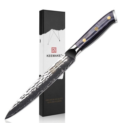 Нож разделочный из дамасской стали Keemake 8 Inch Carving Knife, синий