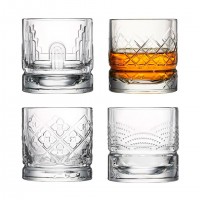 Набор из 4 стаканов с разным рельефом La Rochere Dandy Old Fashion
