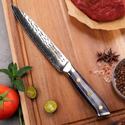 Нож разделочный из дамасской стали Keemake 8 Inch Carving Knife, синий