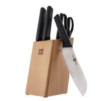Набор из 4-х ножей, ножниц и подставки Xiaomi Mi Huohou Набор из 4-х ножей, ножниц и подставки Xiaomi Mi Huohou