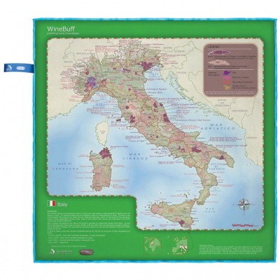 Салфетка из микрофибры для натирки стекла Soiree Home Italy Wine Map