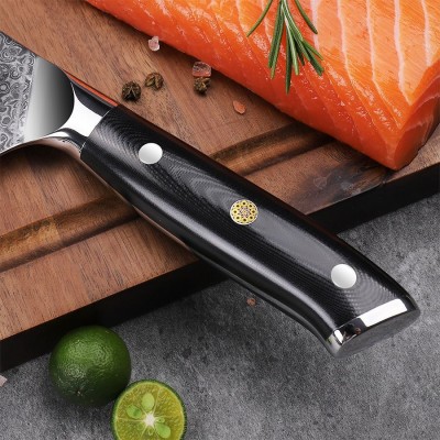 Нож сантоку из дамасской стали Keemake 7 Inch Santoku Knife, черный