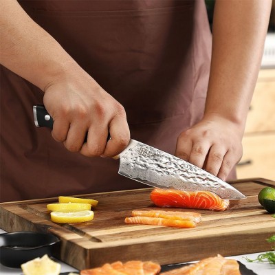 Нож шеф-повара из дамасской стали Keemake 6,5 Inch Chef Knife, черный