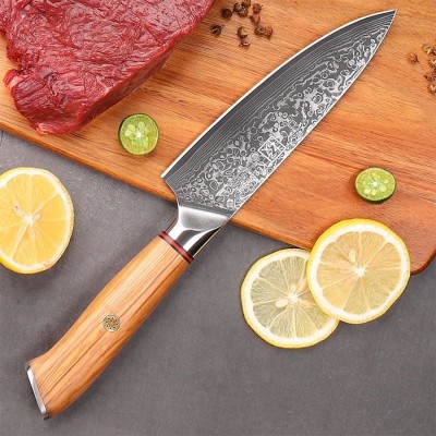 Нож шеф-повара из дамасской стали Keemake 6,5 Inch Chef Knife Phoenix, бежевый