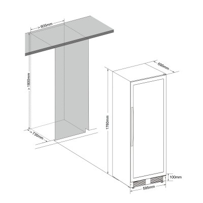 Винный шкаф двухзонный компресорный Cellar Private CP165-2T