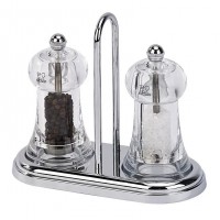 Набор механических мельниц для специй на подставке Peugeot Brasserie Clear, 11 см Набор механических мельниц для специй на подставке Peugeot Brasserie Clear, 11 см