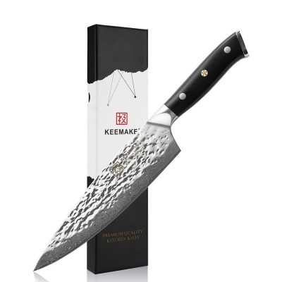 Нож шеф-повара из дамасской стали Keemake 8 Inch Chef Knife, черный Нож шеф-повара из дамасской стали Keemake 8 Inch Chef Knife, черный