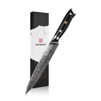Нож разделочный из дамасской стали Keemake 8 Inch Carving Knife, черный Нож разделочный из дамасской стали Keemake 8 Inch Carving Knife, черный