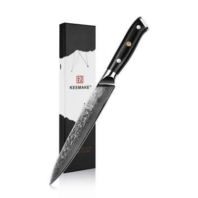 Нож разделочный из дамасской стали Keemake 8 Inch Carving Knife, черный