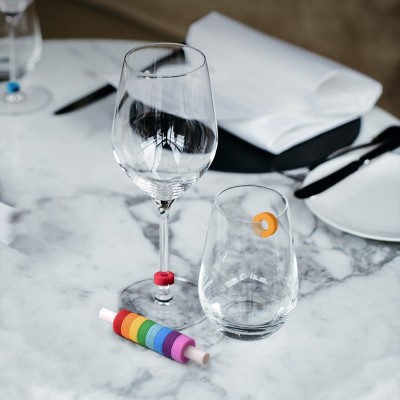 Цветные маркеры для винных бокалов в ассортименте VINOMAN