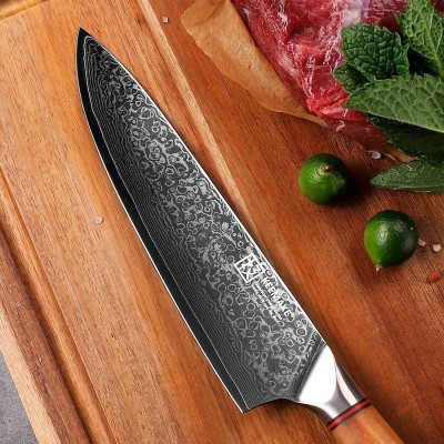 Нож шеф-повара из дамасской стали Keemake 8 Inch Chef Knife Phoenix, бежевый