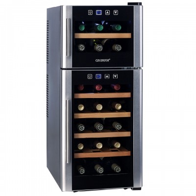 Винный шкаф двухзонный Cavanova CV021-2TNS