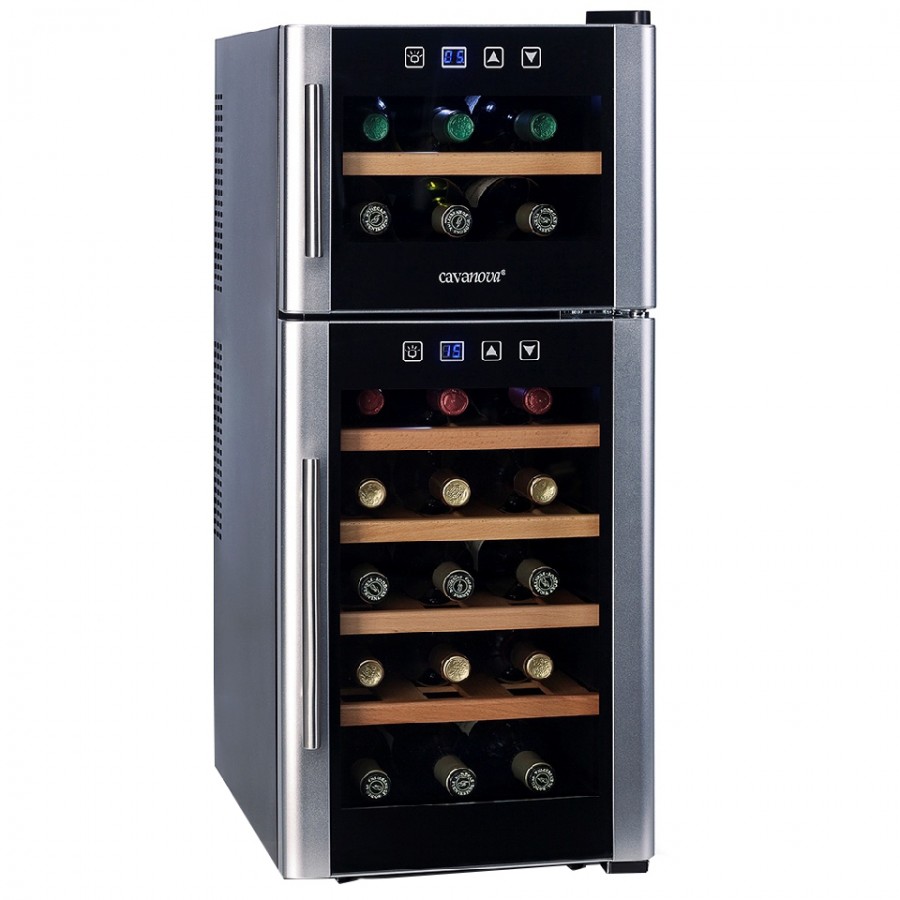 Винный шкаф двухзонный Cavanova CV021-2TNS